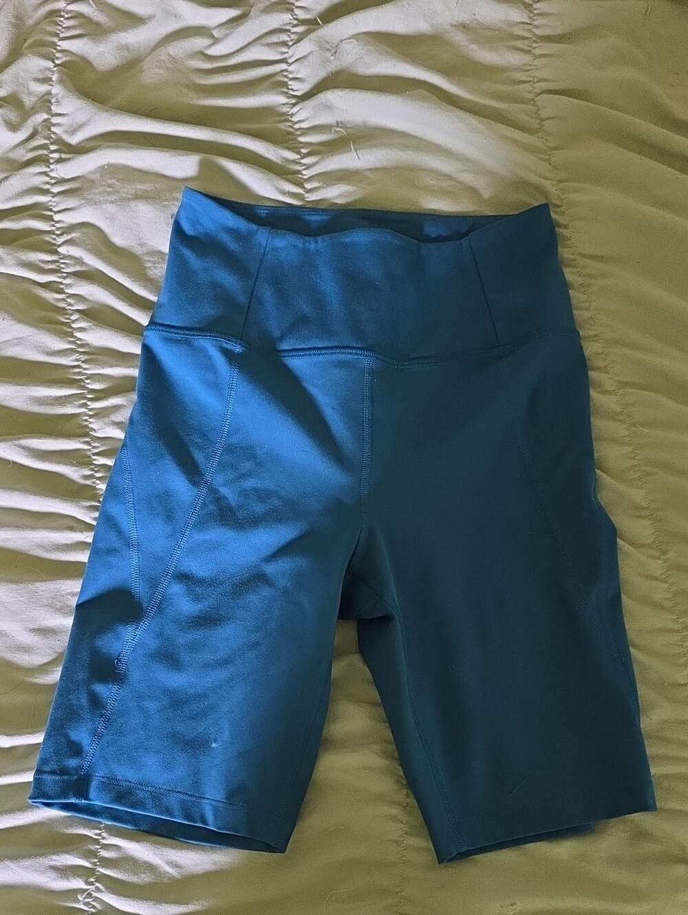 girlfriend collective Teal High-Rise Bike Shorts